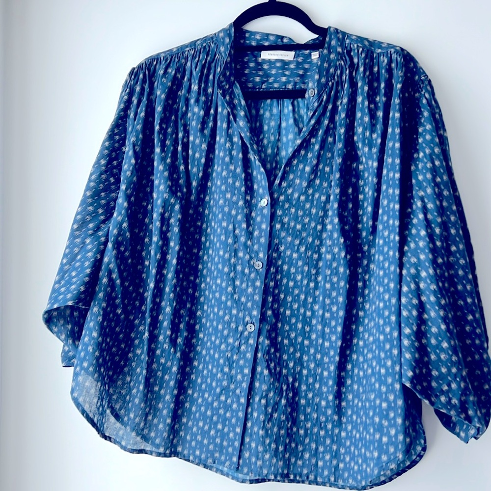 Indigo Blue button down, Rebecca Taylor shirt, size medium